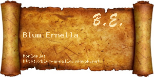 Blum Ernella névjegykártya